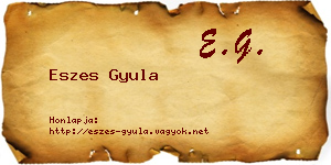 Eszes Gyula névjegykártya